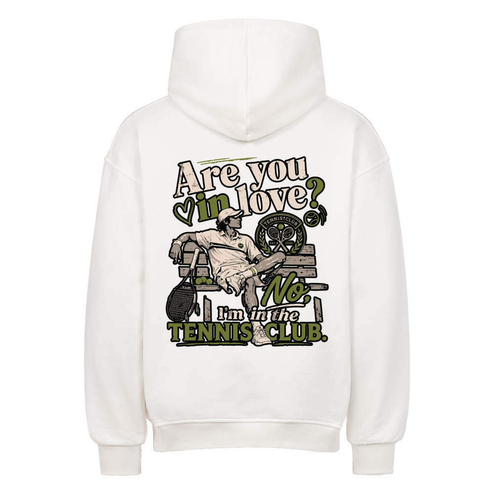 Tennis Club Boy auf Oversized Hoodie, Farbe weiß