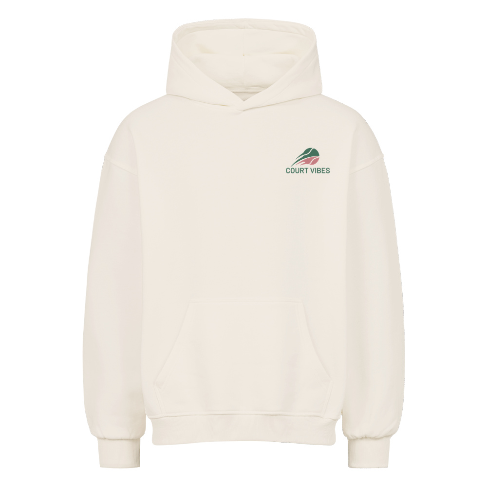 Tennis Club Boy auf Oversized Hoodie, Farbe naturweiß
