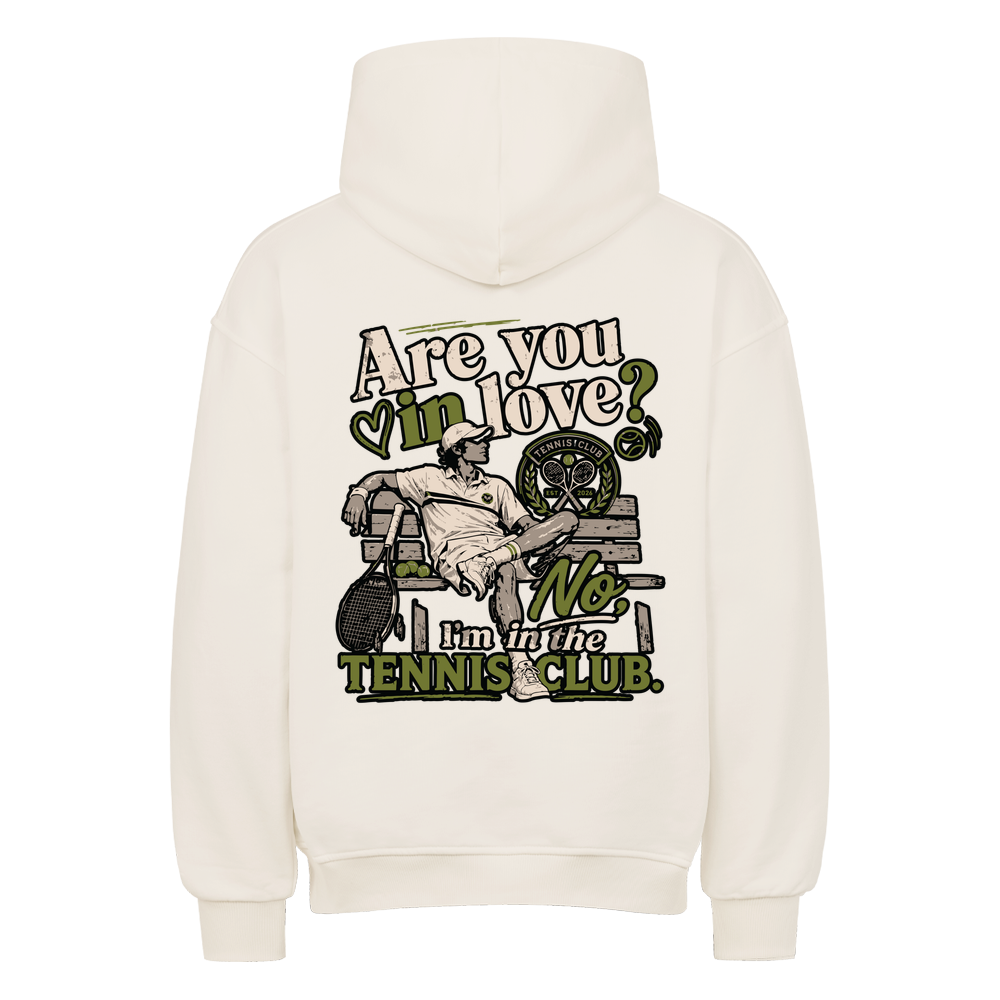 Tennis Club Boy auf Oversized Hoodie, Farbe naturweiß