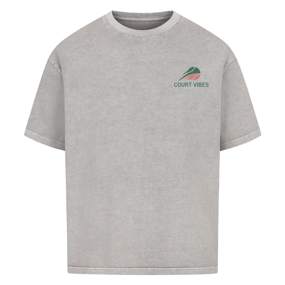 Aufgeben ist keine Option auf Oversized Shirt, Farbe verwaschen grau
