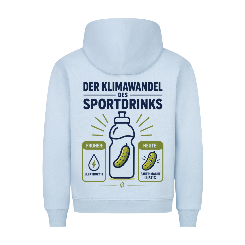 Der Klimawandel des Sportdrinks auf Hoodie, Farbe babyblau