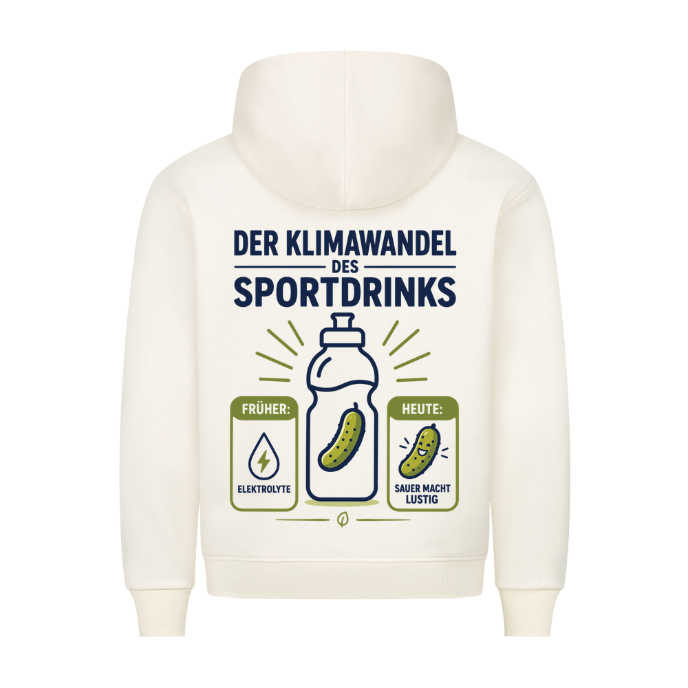 Der Klimawandel des Sportdrinks auf Hoodie, Farbe beige