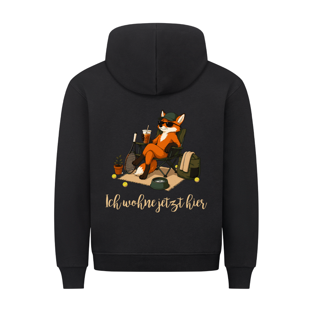 Ich wohne jetzt hier auf Hoodie, Farbe schwarz