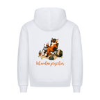 Ich wohne jetzt hier auf Hoodie, Farbe weiß