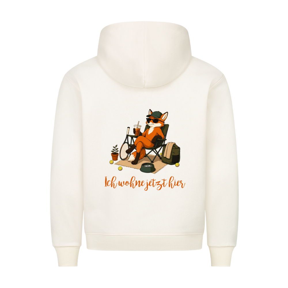 Ich wohne jetzt hier auf Hoodie, Farbe beige