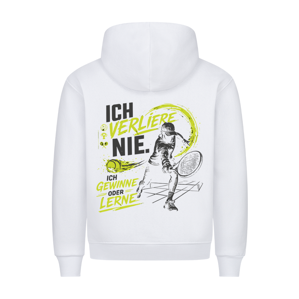 Ich verliere nie auf Hoodie, Farbe weiß