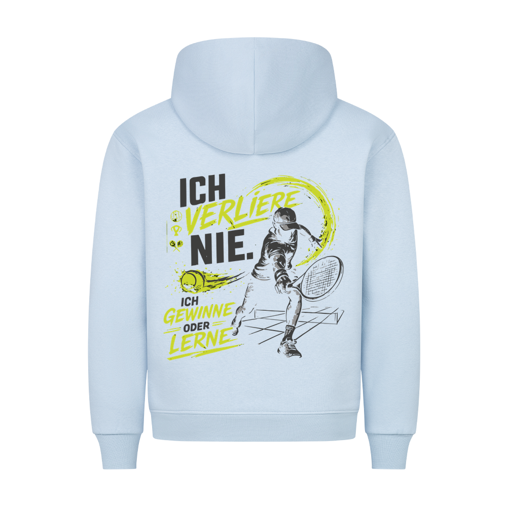 Ich verliere nie auf Hoodie, Farbe babyblau