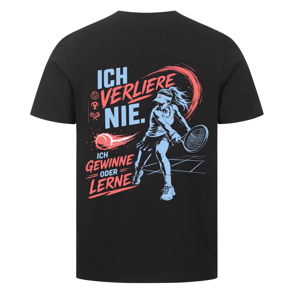 Ich verliere nie auf T-Shirt, Farbe schwarz