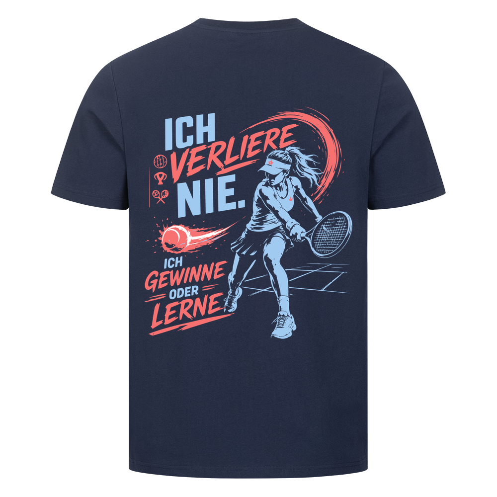 Ich verliere nie auf T-Shirt, Farbe marineblau