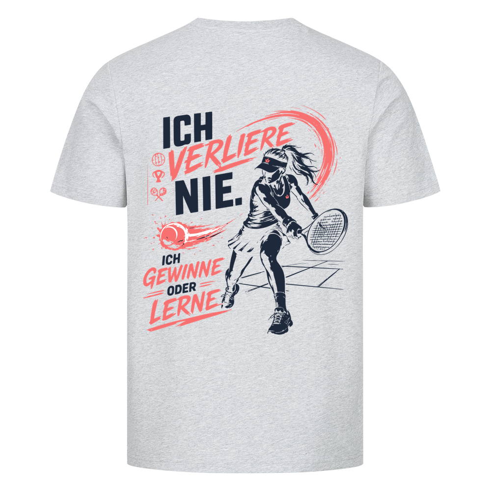 Ich verliere nie auf T-Shirt, Farbe grau meliert