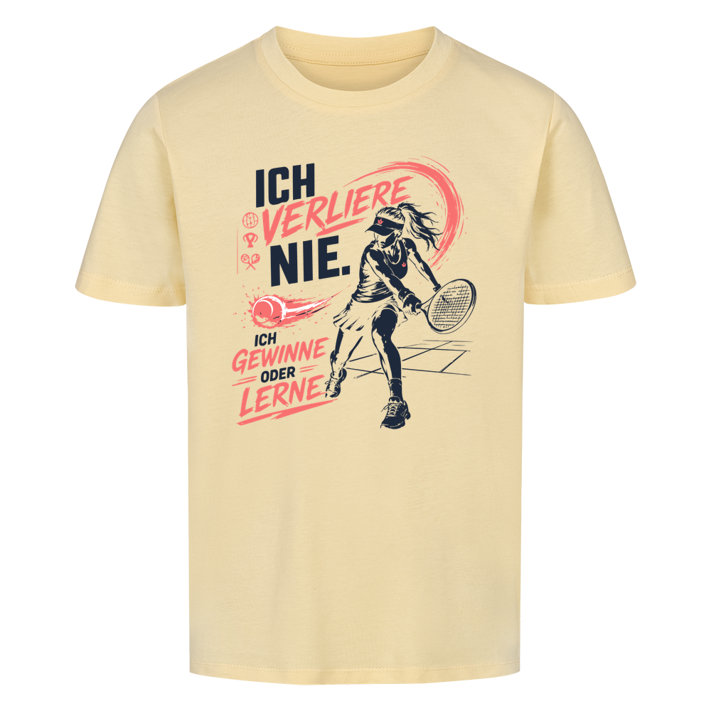 Ich verliere nie auf Kinder-Shirt, Farbe buttergelb