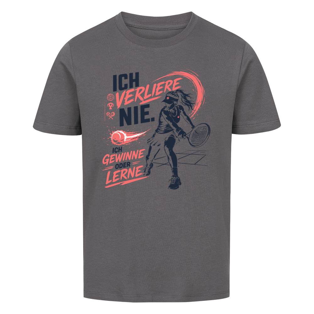 Ich verliere nie auf Kinder-Shirt, Farbe anthrazit