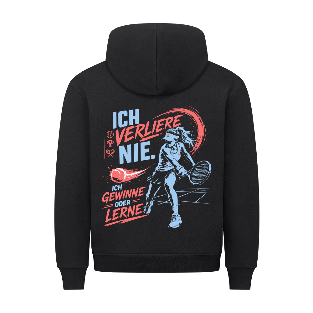Ich verliere nie auf Hoodie, Farbe schwarz