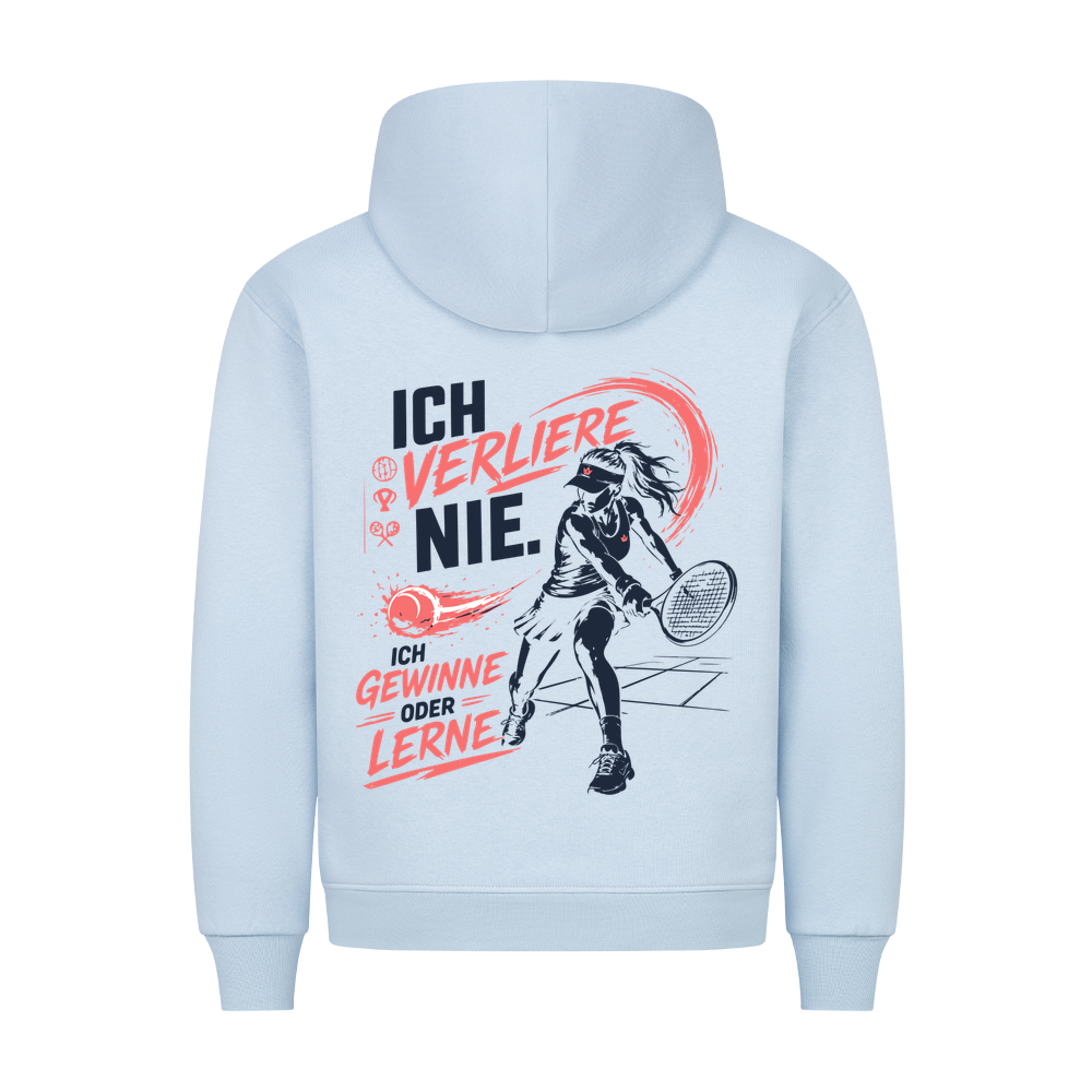 Ich verliere nie auf Hoodie, Farbe babyblau