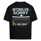 Netzroller Sorry auf Oversized Shirt, Farbe schwarz