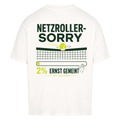 Netzroller Sorry auf Oversized Shirt, Farbe weiß