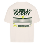 Netzroller Sorry auf Oversized Shirt, Farbe naturweiß