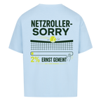 Netzroller Sorry auf Oversized Shirt, Farbe babyblau