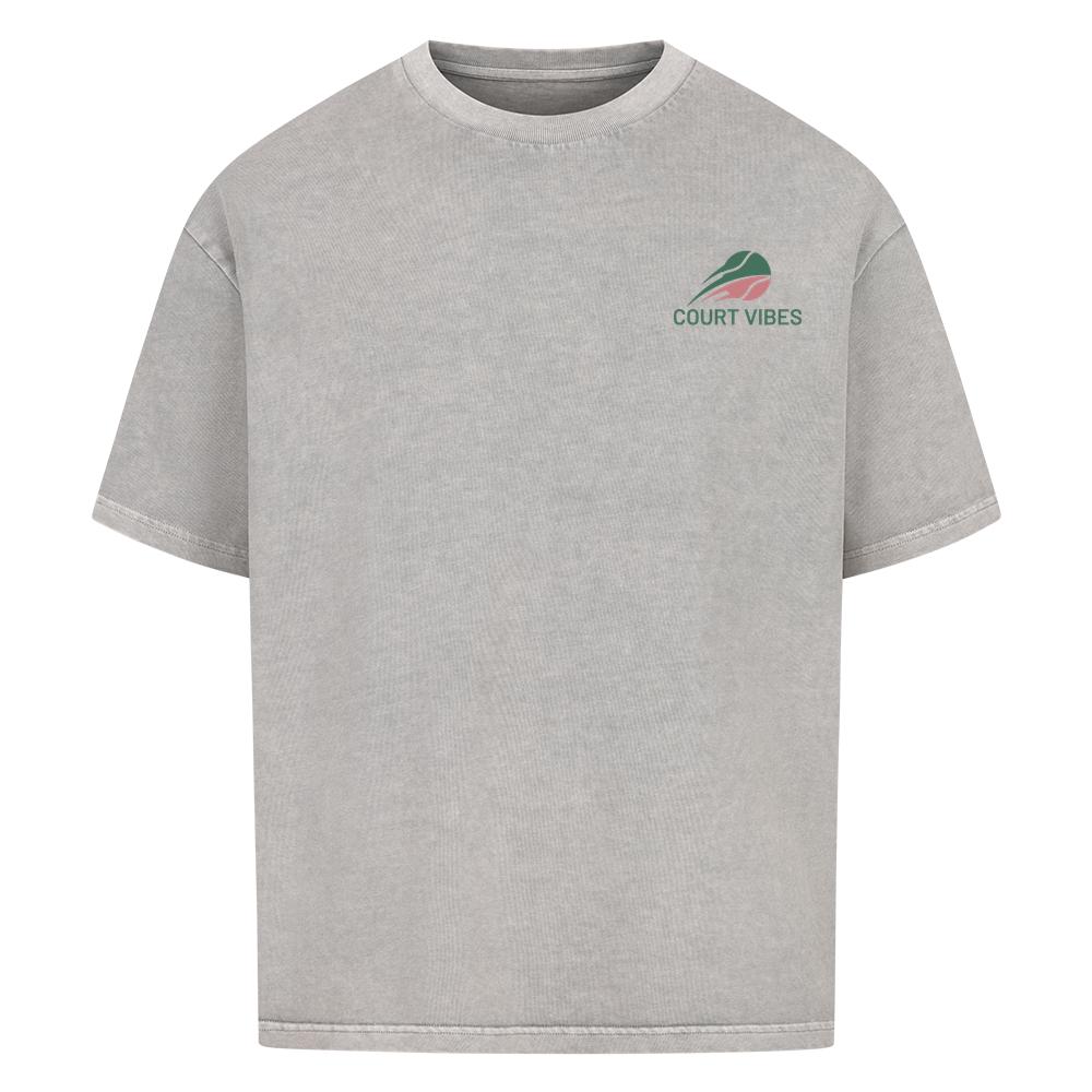 Netzroller Sorry auf Oversized Shirt, Farbe verwaschen grau