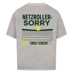Netzroller Sorry auf Oversized Shirt, Farbe verwaschen grau