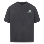 Netzroller Sorry auf Oversized Shirt, Farbe verwaschen schwarz