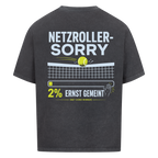 Netzroller Sorry auf Oversized Shirt, Farbe verwaschen schwarz