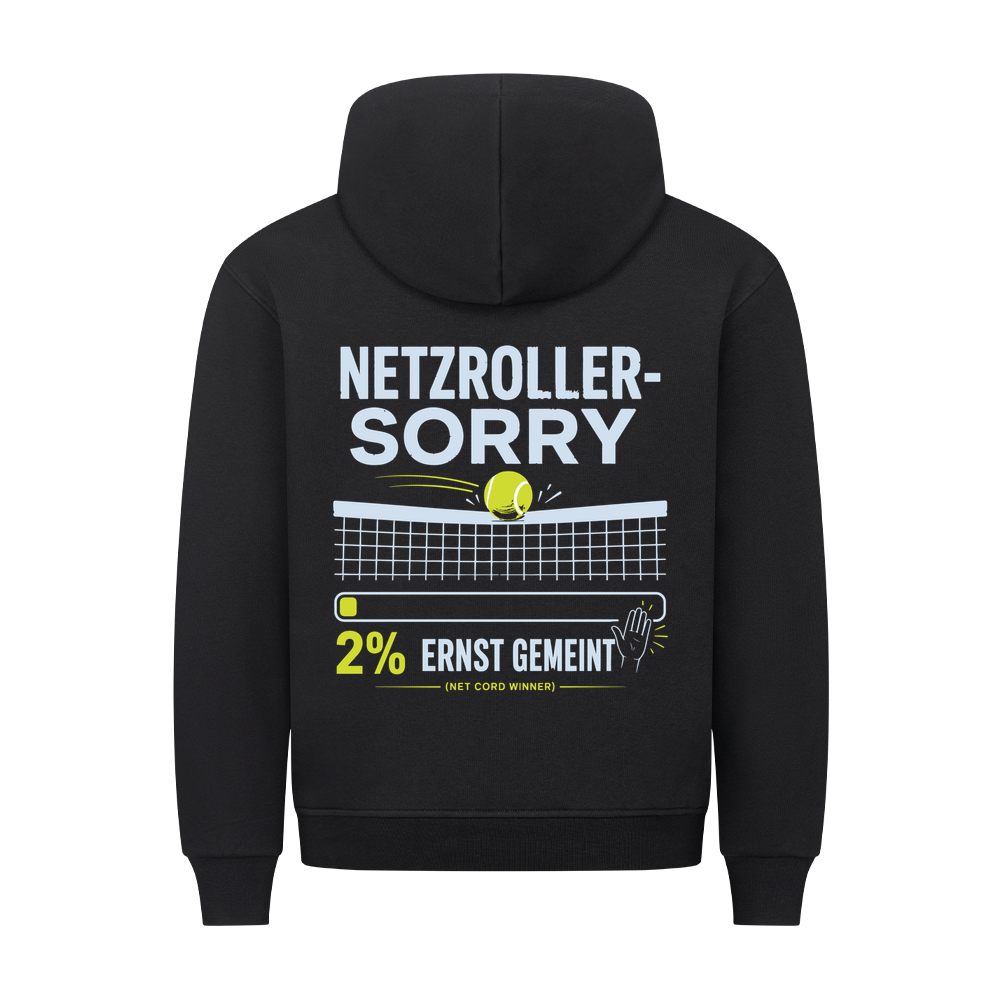 Netzroller Sorry auf Hoodie, Farbe schwarz