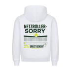 Netzroller Sorry auf Hoodie, Farbe weiß