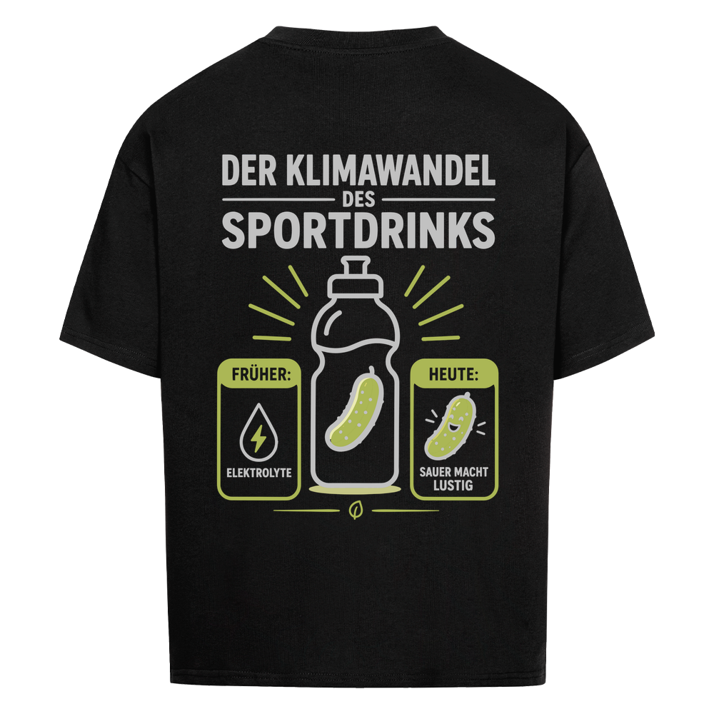 Der Klimawandel des Sportdrinks auf Oversized Shirt, Farbe schwarz