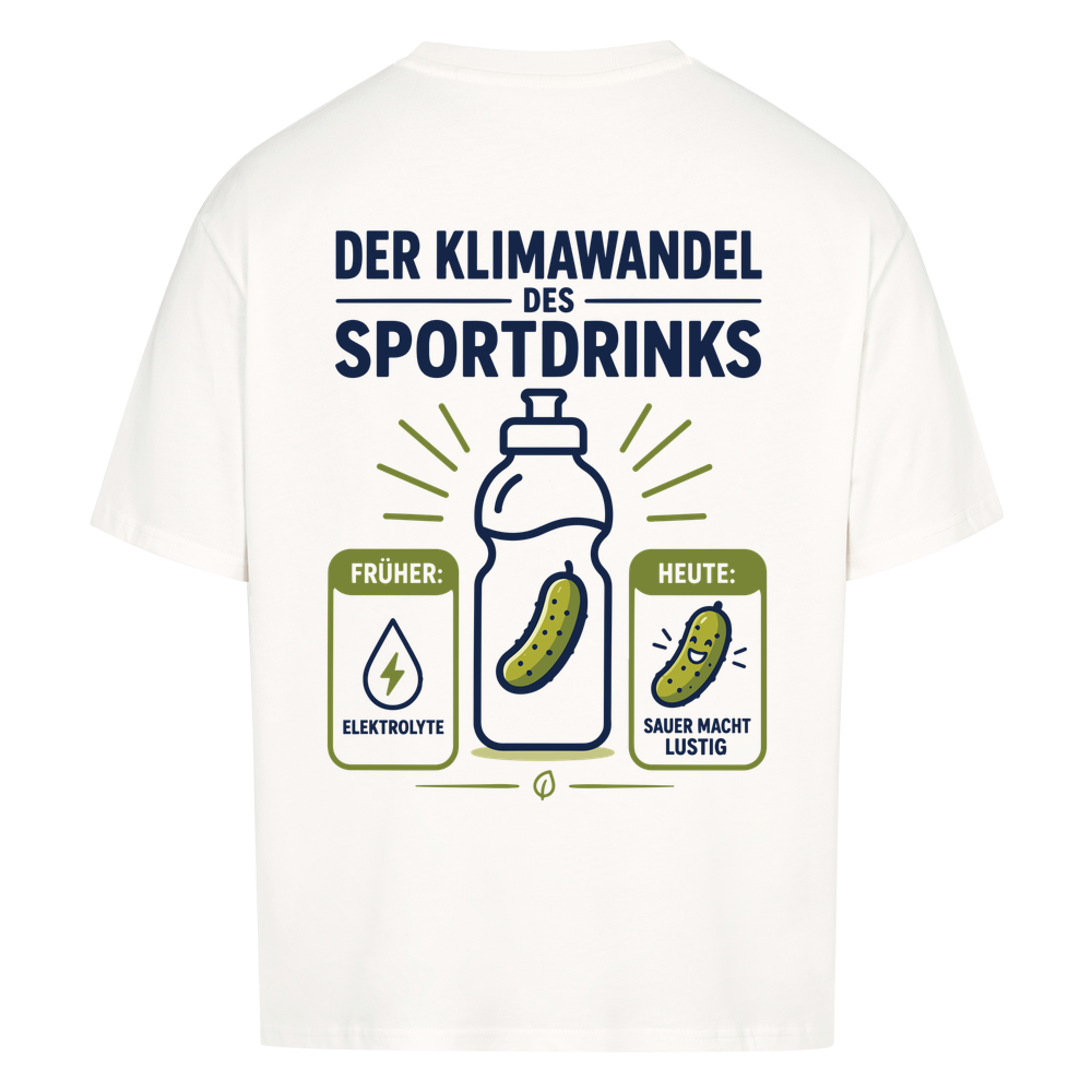 Der Klimawandel des Sportdrinks auf Oversized Shirt, Farbe weiß