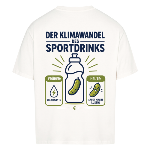 Der Klimawandel des Sportdrinks auf Oversized Shirt, Farbe weiß