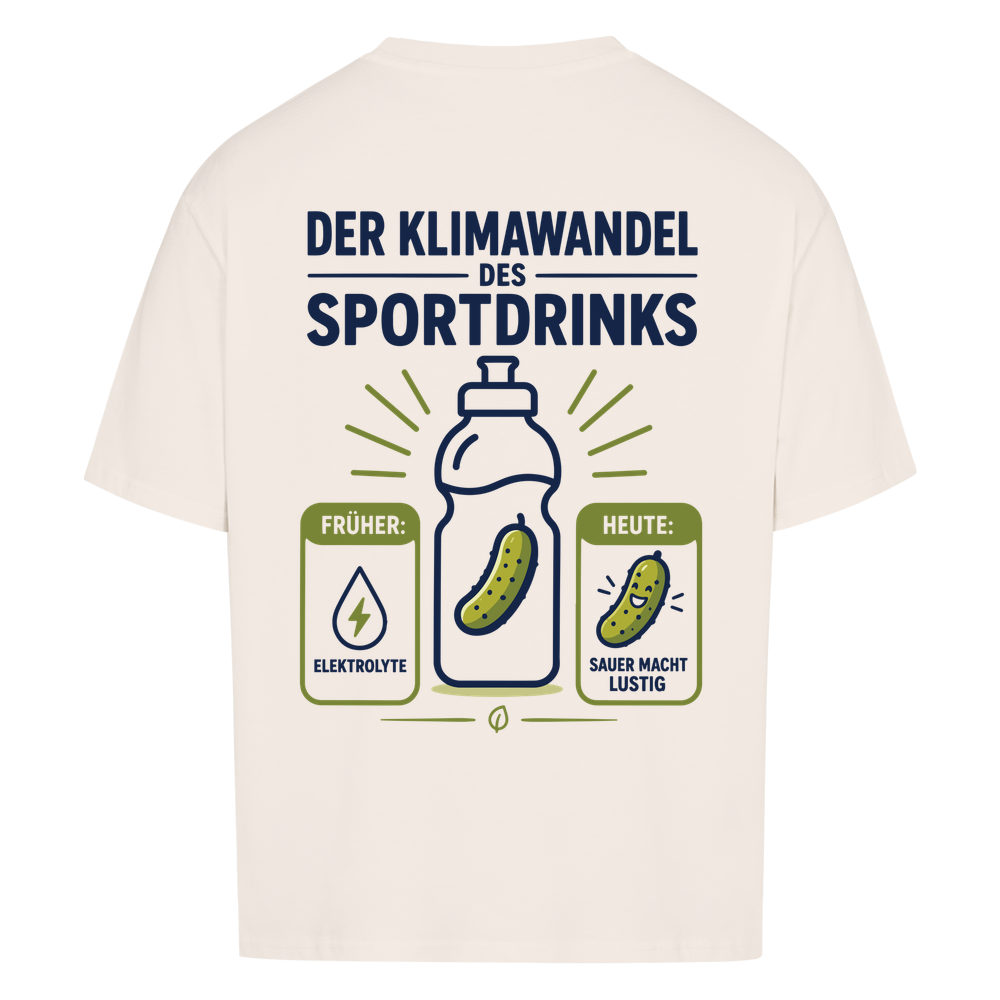 Der Klimawandel des Sportdrinks auf Oversized Shirt, Farbe naturweiß