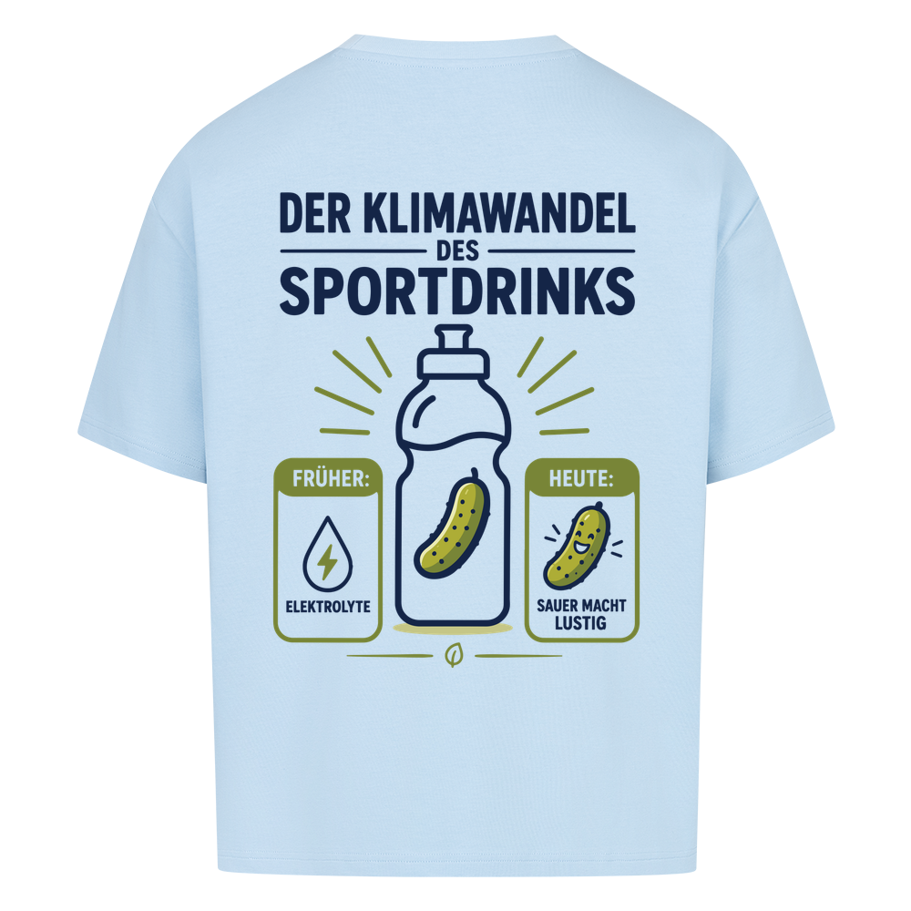 Der Klimawandel des Sportdrinks auf Oversized Shirt, Farbe babyblau