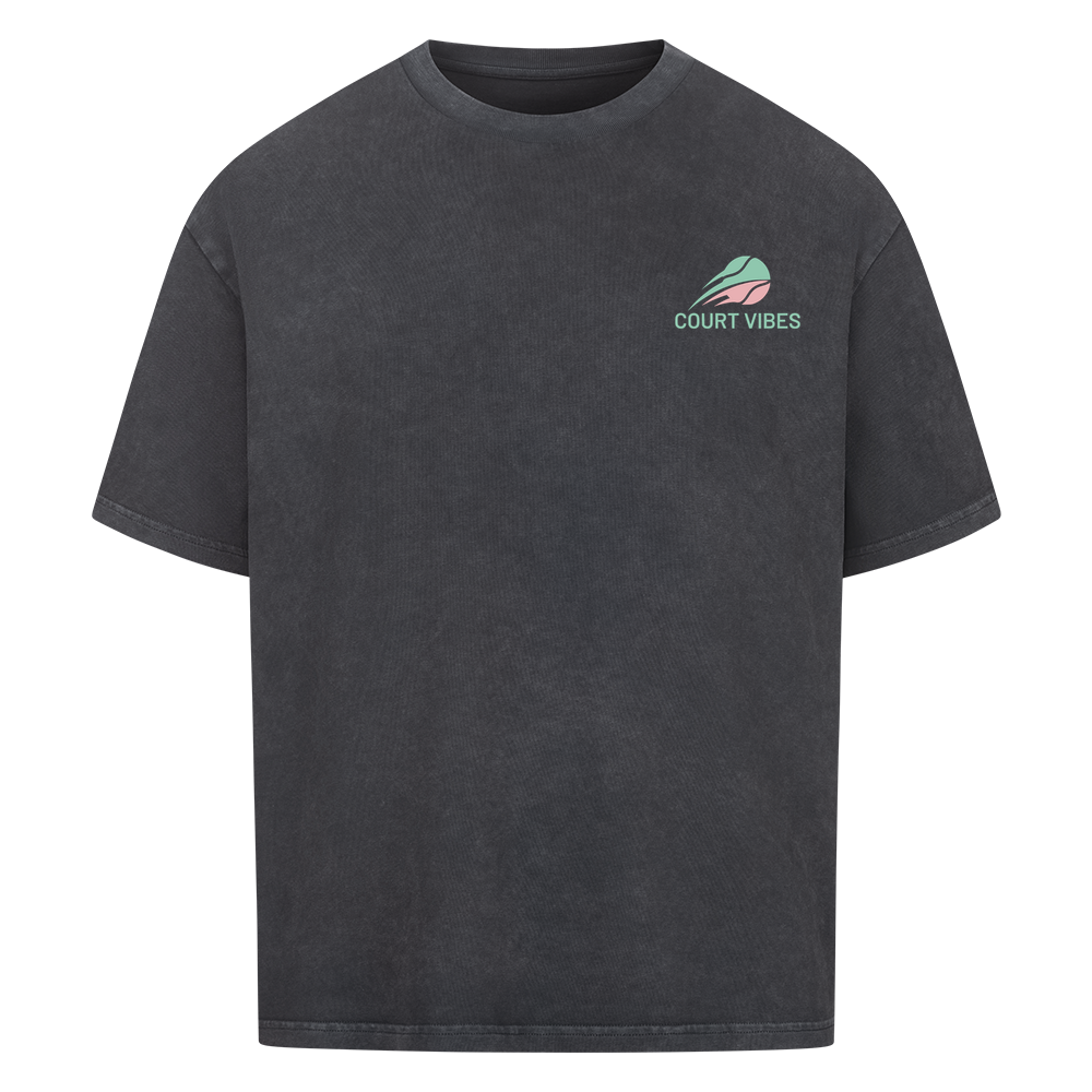 Der Klimawandel des Sportdrinks auf Oversized Shirt, Farbe verwaschen schwarz