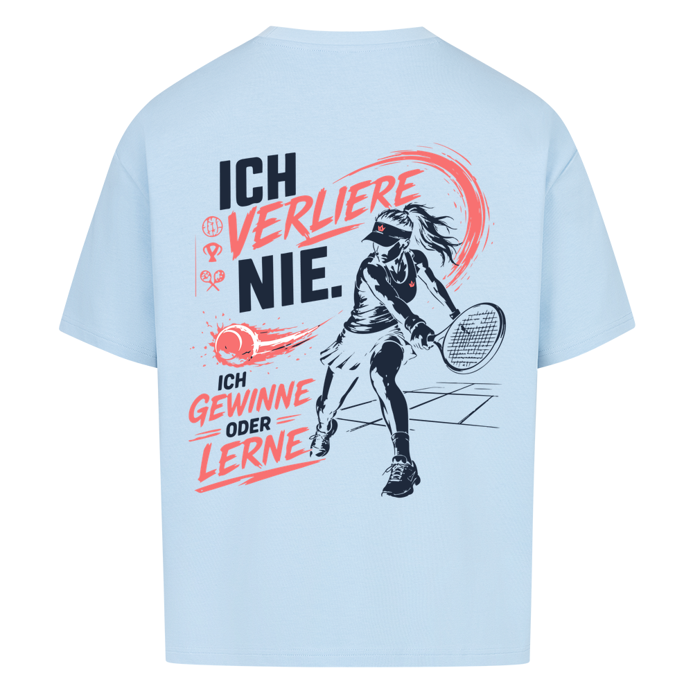 Ich verliere nie auf Oversized Shirt, Farbe babyblau