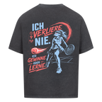 Ich verliere nie auf Oversized Shirt, Farbe verwaschen schwarz