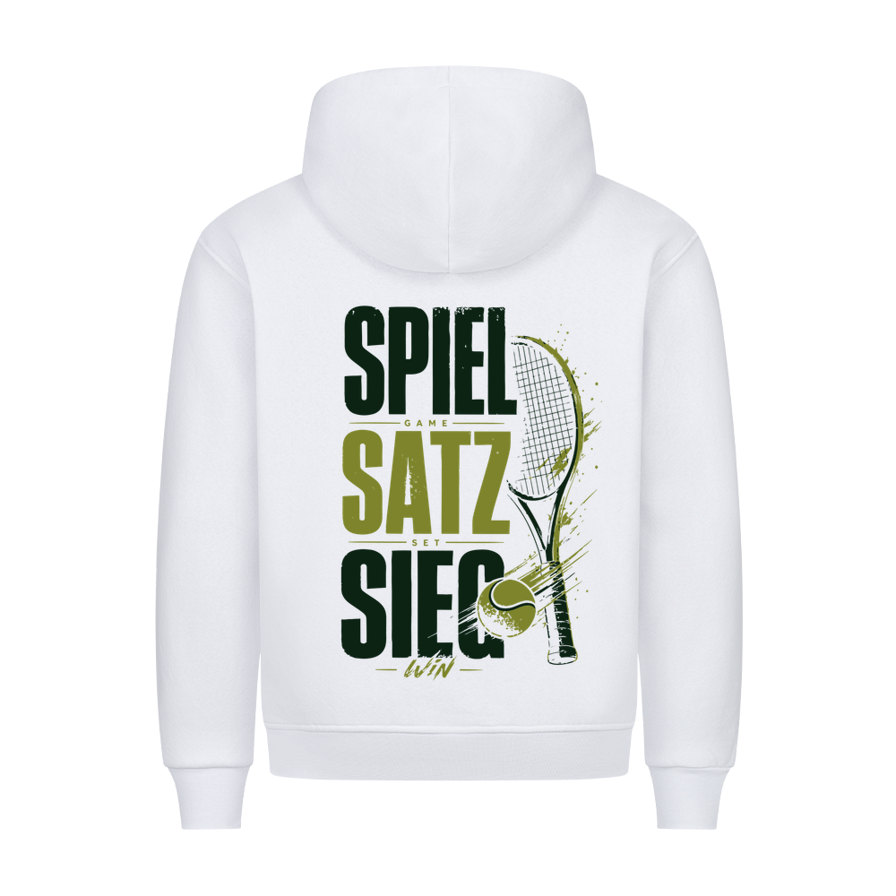 Spiel Satz Sieg Sprint auf Hoodie, Farbe weiß
