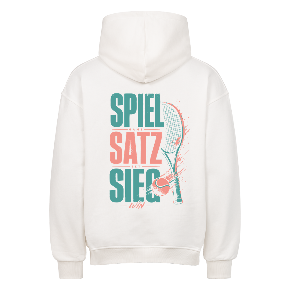 Spiel Satz Sieg Rally auf Oversized Hoodie, Farbe weiß