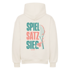 Spiel Satz Sieg Rally auf Oversized Hoodie, Farbe naturweiß