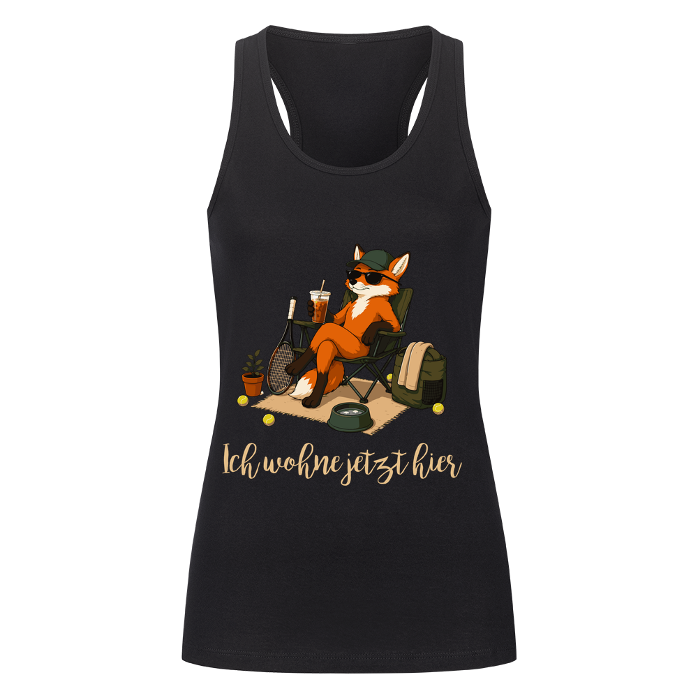 Ich wohne jetzt hier auf Tanktop, Farbe schwarz