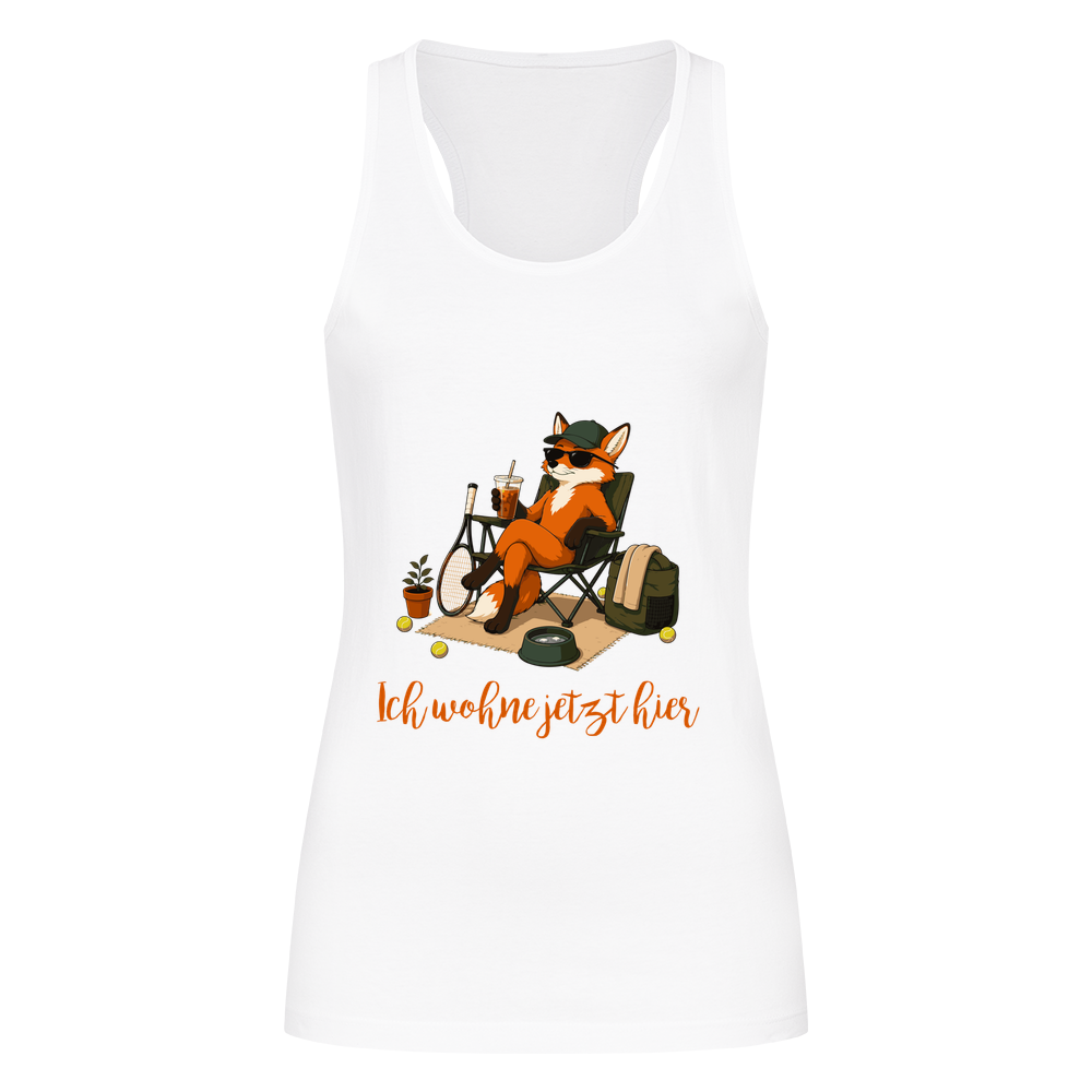 Ich wohne jetzt hier auf Tanktop, Farbe weiß
