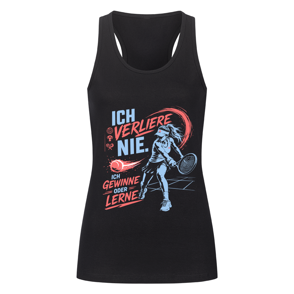 Ich verliere nie auf Tanktop, Farbe schwarz