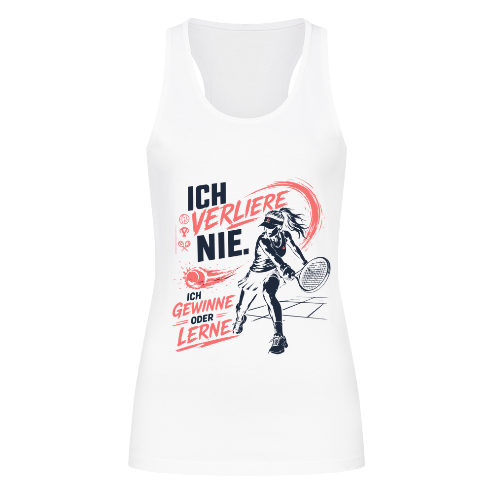 Ich verliere nie auf Tanktop, Farbe weiß
