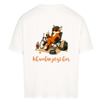 Ich wohne jetzt hier auf Oversized Shirt, Farbe weiß