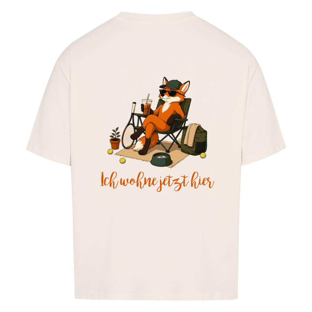 Ich wohne jetzt hier auf Oversized Shirt, Farbe naturweiß