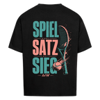 Spiel Satz Sieg Rally auf Oversized Shirt, Farbe schwarz