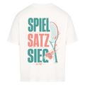 Spiel Satz Sieg Rally auf Oversized Shirt, Farbe weiß