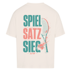 Spiel Satz Sieg Rally auf Oversized Shirt, Farbe naturweiß