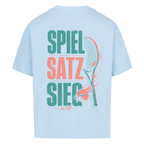 Spiel Satz Sieg Rally auf Oversized Shirt, Farbe babyblau