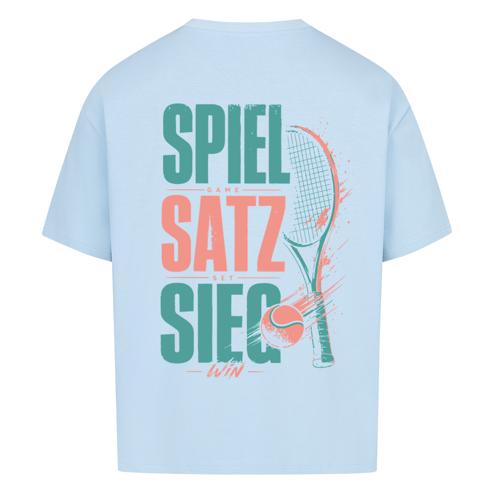 Spiel Satz Sieg Rally auf Oversized Shirt, Farbe babyblau